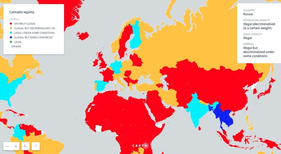 Este Mapa Muestra Los Países En Los Que La Marihuana Es Legal O Está Cerca De Serlo