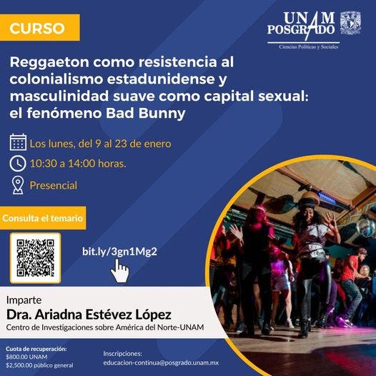 UNAM impartirá curso sobre Bad Bunny, colonialismo y masculinidad