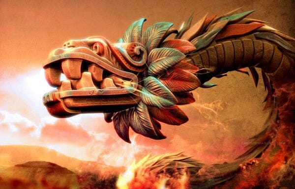 Representación alegórica contemporánea del dios Quetzalcóatl