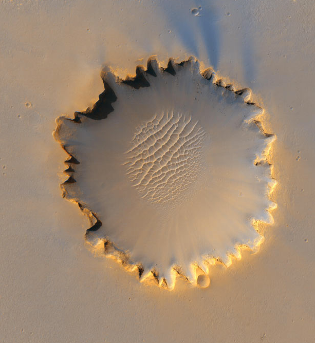 Imagen del crater victoria en marte.