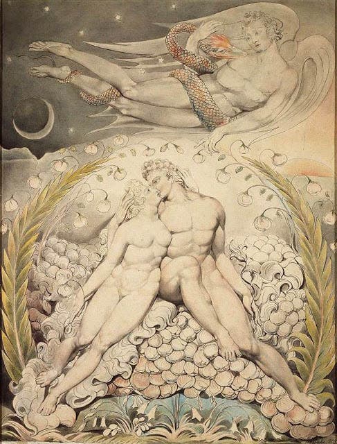 Blake, Paradise Lost - Satan Watching Caresses of Adam & Eve 1808