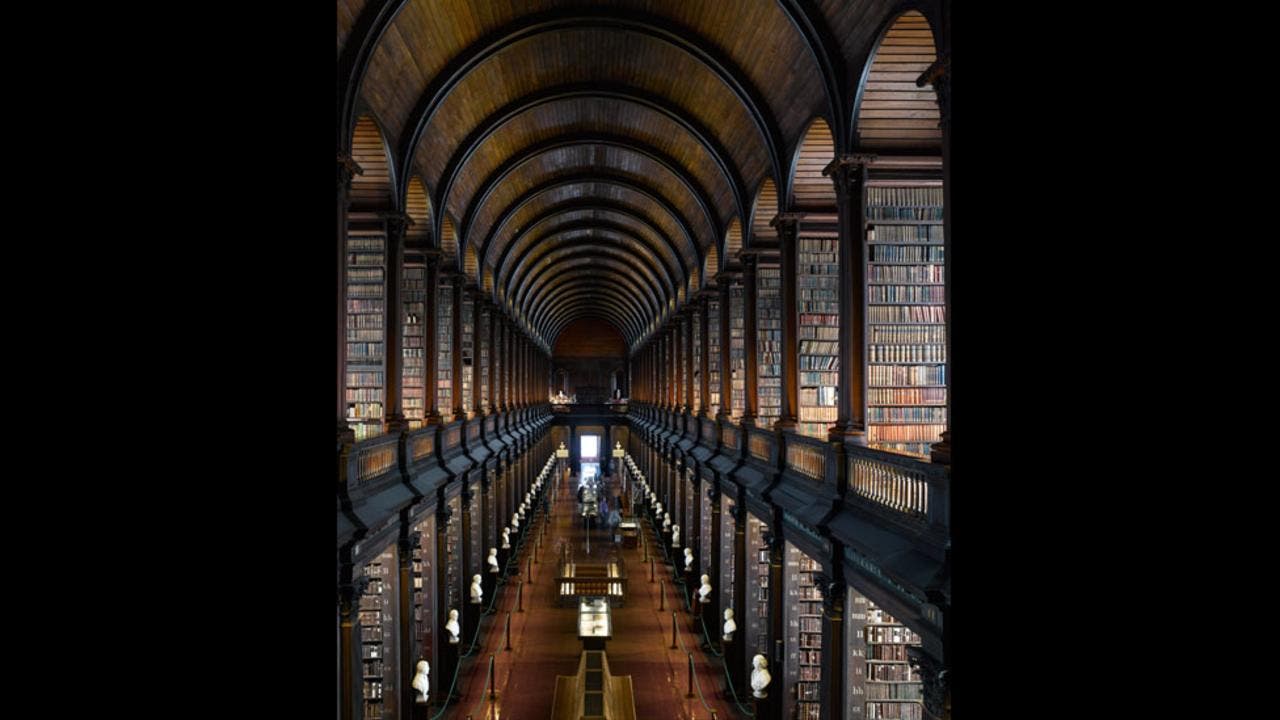 The Long Room of Trinity College Library in Dublin