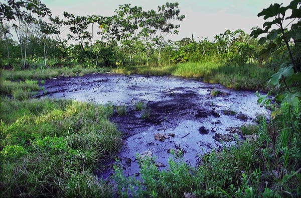 TEXACO OIL WASTE PIT IN THE AMAZON