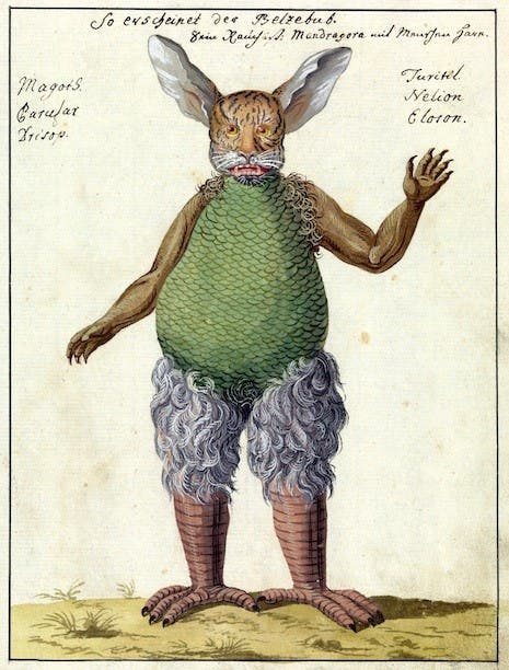 L0076362 Illustration of Beelzebub, MS 1766